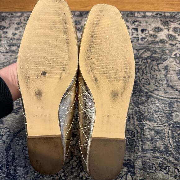 LILLY PULITZER Women’s 8.5 Patina Ballet Flats Gold Quilted Embellished - Picture 8 of 9